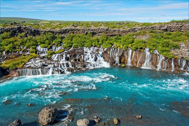 Hraunfossar lavawatervallen